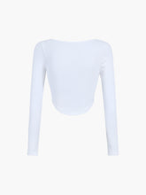Bustier Long Sleeve Twist Rib Crop Top